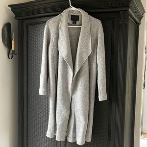 TAHARI wool drape front trench coat